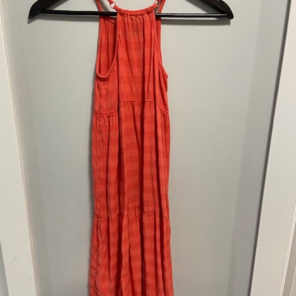 2/$20 Old Navy Girls Coral Red Maxi 3 tiered Dress, Size Small (6-7) - Picture 5 of 6